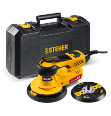 STEHER BOS-25 Duo, d125 / d150 мм, 2.5 мм, 350 Вт, бесщеточная орбитально-шлифовальная машина, кейс (BOS-25)