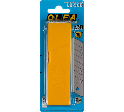OLFA 18 х 100 х 0.5 мм, 50 шт, сегментированные лезвия (OL-LB-50B) купить в Сочи OLFA 18 х 100 х 0.5 мм, 50 шт, сегментированные лезвия (OL-LB-50B) купить в Сочи