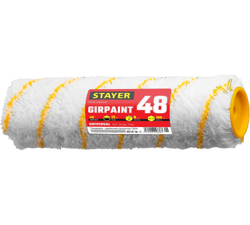 STAYER GIRPAINT, 48 х 240 мм, бюгель 8 мм, ворс 12 мм, полиакрил, все виды ЛКМ, малярный ролик, Professional (0214-24) купить в Сочи STAYER GIRPAINT, 48 х 240 мм, бюгель 8 мм, ворс 12 мм, полиакрил, все виды ЛКМ, малярный ролик, Professional (0214-24) купить в Сочи