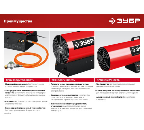 ЗУБР 12 кВт, газовая тепловая пушка (ТПГ-12) купить  в Сочи