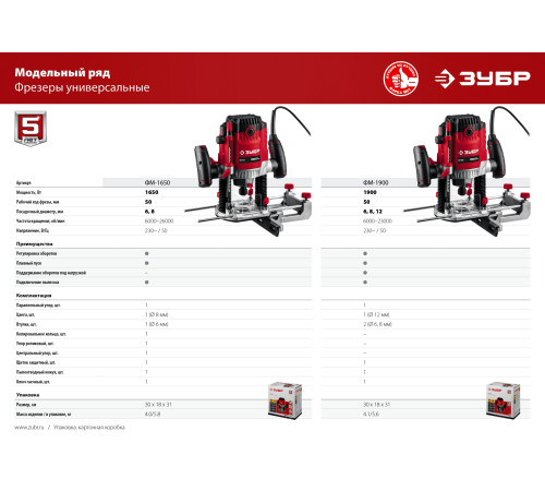 ЗУБР 1900 Вт, 50 мм, универсальный фрезер (ФМ-1900) купить  в Сочи