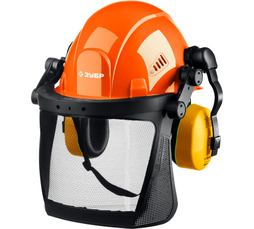 ЗУБР ТРИАДА, защитная каска в комплекте с наушниками и защитным сетчатым экраном, Профессионал (11099) купить  в Сочи