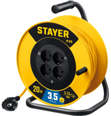 STAYER M-315, ПВС, 3 x 1.5 мм2, 20 м, 3500 Вт, силовой удлинитель на катушке (55078-20)