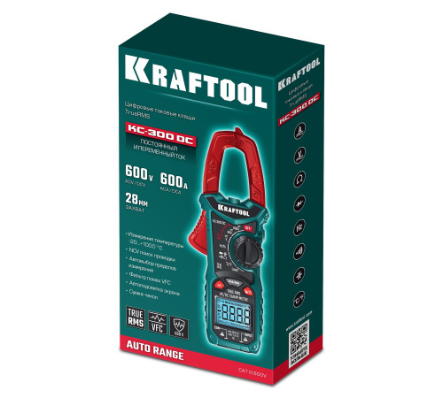 KRAFTOOL KC-300DC Цифровые токовые клещи (59830) купить  в Сочи