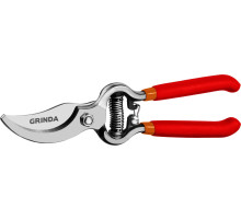 GRINDA G-3, 200 мм, высокоуглеродистая сталь, цельнокованый, покрытие ПВХ, плоскостной секатор (423103)