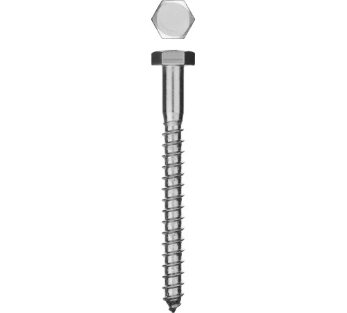 ЗУБР ШДШ, DIN 571, 120 х 10 мм, цинк, 20 шт, шуруп с шестигранной головкой (4-300451-10-120) купить  в Сочи