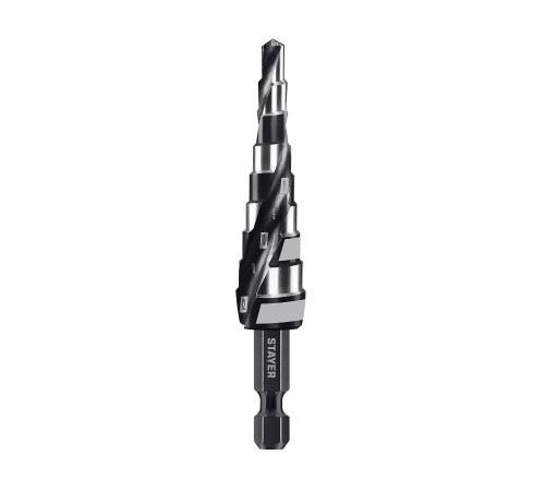 STAYER Pro-Max 4-12мм, 9 ступеней, винтовая спираль, сверло ступенчатое (29661-4-12-9) купить в Сочи STAYER Pro-Max 4-12мм, 9 ступеней, винтовая спираль, сверло ступенчатое (29661-4-12-9) купить в Сочи