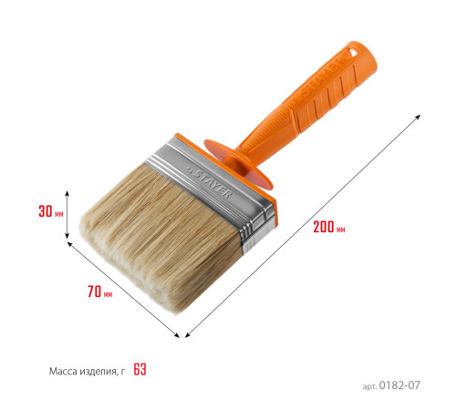 STAYER Universal MINI, 3 х 7 см, светлая натуральная щетина, пластмассовый корпус, все виды ЛКМ, макловица, Professional (0182-07) купить  в Сочи