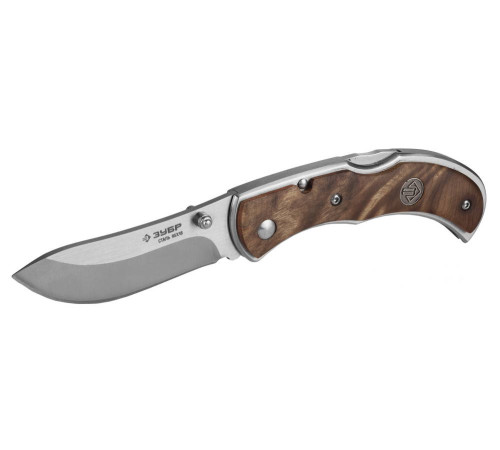 ЗУБР Скиф, 180 мм, лезвие 75 мм, рукоятка с деревянными накладками, складной нож (47712) купить  в Сочи