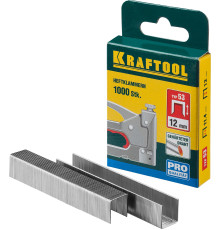 KRAFTOOL тип 53 (A/10/JT21) 12 мм, 1000 шт, калибр 23GA, скобы для степлера (31670-12)