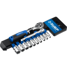 ЗУБР ТМ-12М, 12 предм., (1/4″), набор торцовых головок, Профессионал (27645-H12)