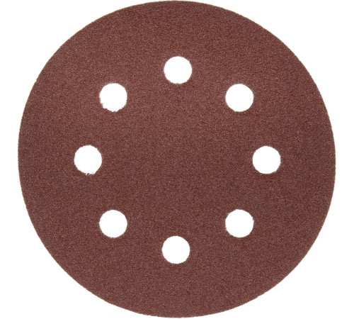 Круг шлифовальный ЗУБР ″Мастер″ универсальный, из абразивной бумаги на велкро основе, 8 отверстий, Р80, 125мм, 5шт купить  в Сочи