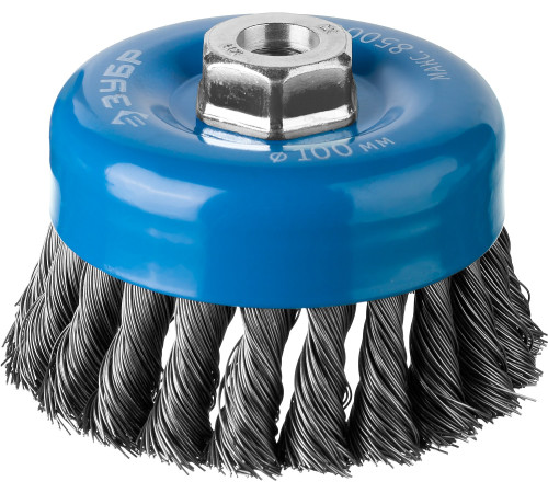 ЗУБР 100 мм, стальная проволока 0.5 мм, чашечная щетка-крацовка для УШМ, Профессионал (35275-100) купить  в Сочи