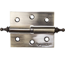 ЗУБР 75 х 63 х 2.5 мм, разъемная, правая, цвет старая латунь (AB), 2 шт, карточная петля (37605-075-5R)