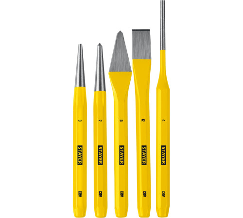 STAYER Hercules, 5 предметов, набор зубил и кернеров в пластиковом держателе, Professional (21077-H5) купить  в Сочи