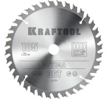 KRAFTOOL Optima, 185 х 20 мм, 36Т, пильный диск по дереву (36951-185-20)