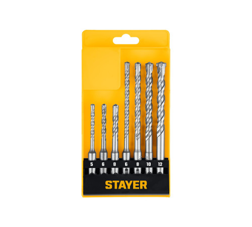 STAYER HERCULES-4Х 7шт набор буров SDS-plus (29290-H7) купить в Сочи STAYER HERCULES-4Х 7шт набор буров SDS-plus (29290-H7) купить в Сочи