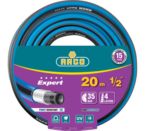 RACO EXPERT, 1/2″, 20 м, 35 атм, четырёхслойный, армированный, поливочный шланг (40302-1/2-20) купить  в Сочи