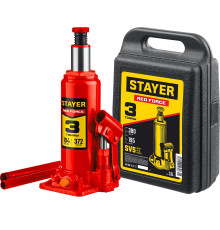 STAYER RED FORCE, в кейсе, 3 т, 194 - 375 мм, бутылочный гидравлический домкрат, Professional (43160-3-K)