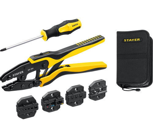 STAYER SP-4M, 4 матрицы в сумке-чехле, пресс-клещи для кабельных наконечников, Professional (45445) купить  в Сочи