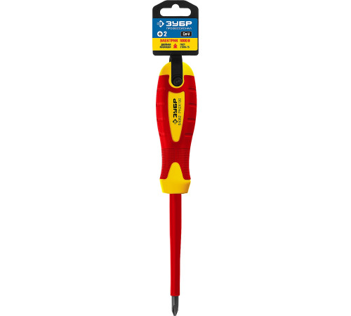 ЗУБР Электрик, PH2 х 100 мм, диэлектрическая отвёртка, Профессионал (25262-2-100) купить  в Сочи