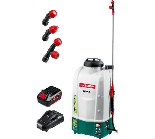 ЗУБР 15 л, 1 АКБ 4 А·ч, аккумуляторный опрыскиватель (ОПЛ-15-41) купить  в Сочи