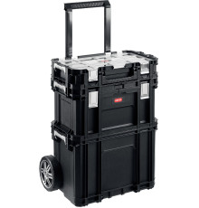 KETER SMART ROLLING, 564 х 373 х 700 мм, (22″), набор пластиковый ящик-тележка + ящик для инструментов + ящик органайзер (38390-22)