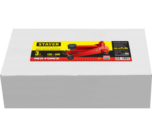 STAYER F-30 RED FORCE, 3 т, 130 - 350 мм, подкатной домкрат с высоким подъемом для СТО, Professional (43150-3) купить в Сочи STAYER F-30 RED FORCE, 3 т, 130 - 350 мм, подкатной домкрат с высоким подъемом для СТО, Professional (43150-3) купить в Сочи