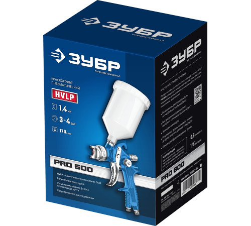 ЗУБР PRO 600, HVLP, 1.4 мм, пневматический краскопульт с верхним бачком (06563-1.4) купить в Сочи ЗУБР PRO 600, HVLP, 1.4 мм, пневматический краскопульт с верхним бачком (06563-1.4) купить в Сочи