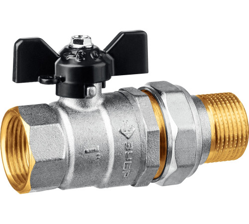 ЗУБР d 1″, ручка ″бабочка″, ″мама-папа″, полнопроходной шаровой кран с накидной гайкой (51321-1) купить  в Сочи