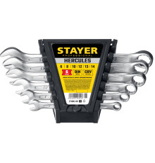 STAYER HERCULES, 6 шт, 6 - 14 мм, набор комбинированных гаечных ключей, Professional (27085-H6)