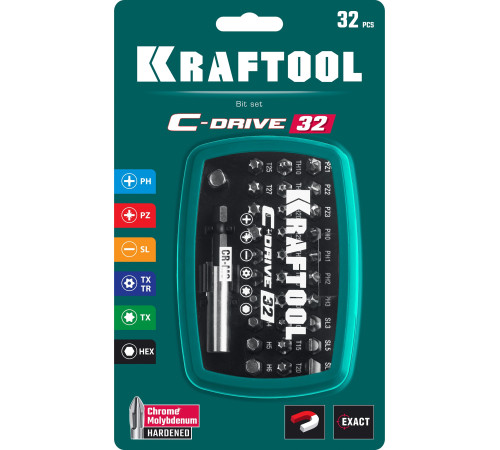 KRAFTOOL C-Drive 32, 32шт, набор многофункциональных бит (26067-H32) купить в Сочи KRAFTOOL C-Drive 32, 32шт, набор многофункциональных бит (26067-H32) купить в Сочи