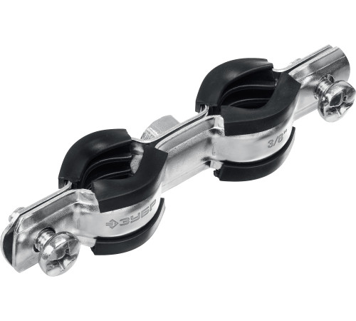 ЗУБР 3/8″, цинк, 8 шт, двойной трубный хомут (37890-15-19) купить  в Сочи