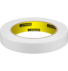 STAYER 19 мм, 5 м, белая, на вспененной основе, двухсторонняя клейкая лента, Professional (12231-19-05)