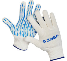 ЗУБР ПРОТЕКТОР L-XL, х/б перчатки с мягким ПВХ-гель ″протектор″, увеличенная площадь покрытия, 10 класс, 10пар, Профессионал (11390-K10)