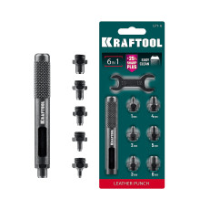 KRAFTOOL LPI-6 с набором насадок 1-6 мм, ударный пробойник для кожи (22951)