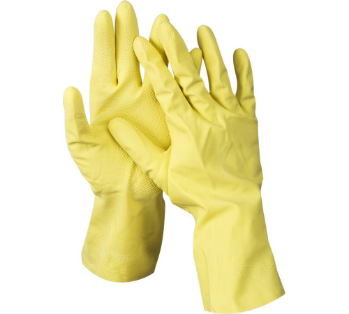 DEXX XL, хозяйственно-бытовые, с х/б напылением, рифлёные, латексные перчатки (11201-XL) купить  в Сочи