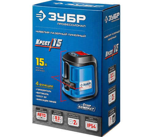 ЗУБР Крест 15, 15 м, лазерный нивелир, Профессионал (34902) купить  в Сочи