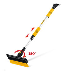 STAYER телескопическая щётка с поворотной головой и водосгоном от снега автомобильная, 990-1445 мм (61042-145)
