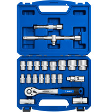 ЗУБР А-22, 22 предм., (1/2″), универсальный набор инструмента, Профессионал (27632-H22)