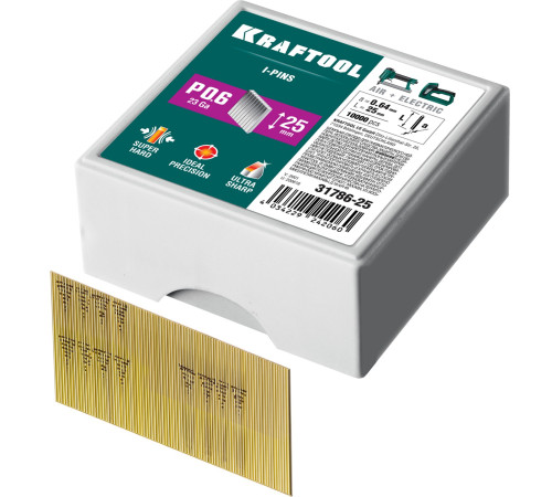 KRAFTOOL тип 23GA (P0.6) 25 мм, 10 000 шт, шпильки для нейлера (31786-25) купить в Сочи KRAFTOOL тип 23GA (P0.6) 25 мм, 10 000 шт, шпильки для нейлера (31786-25) купить в Сочи