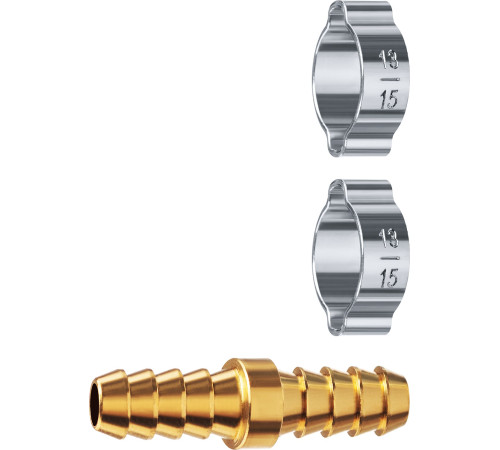 ЗУБР ″елочка″-″елочка″, 10 мм с обжимными хомутами, штуцер соединительный, Профессионал (64925-10) купить  в Сочи