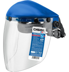 СИБИН экран 200 х 400 мм, поликарбонат 2 мм, с храповиком, защитный лицевой щиток (11086)