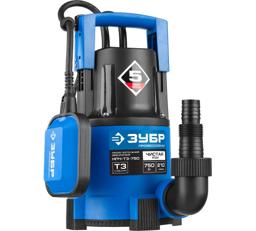 ЗУБР 750 Вт, дренажный насос с минимальным уровнем откачки, Профессионал (НПЧ-Т3-750) купить  в Сочи
