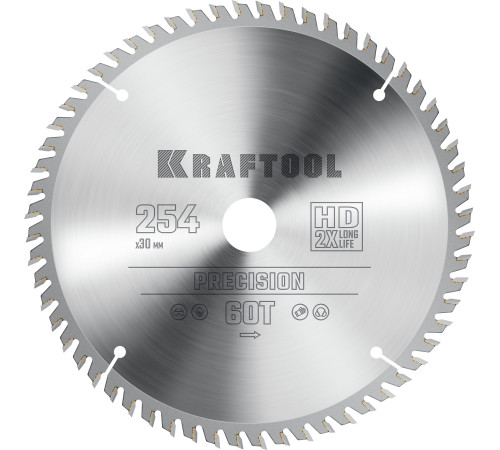KRAFTOOL Precision, 254 х 30 мм, 60Т, пильный диск по дереву (36952-254-30) купить  в Сочи