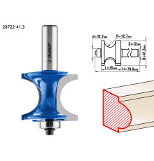 ЗУБР 41.3 x 35 мм, радиус 12.7 мм, фреза полустержневая с подшипником, Профессионал (28722-41.3)