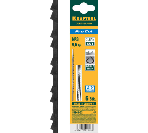 KRAFTOOL Pro Cut, 130 мм, 6 шт, полотна для лобзика (15340-03) купить  в Сочи