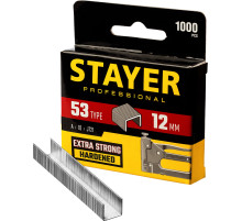 STAYER тип 53 (A/10/JT21), 12 мм, 1000 шт, калибр 23GA, скобы для степлера, Professional (3159-12)