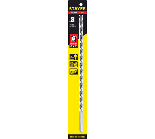 STAYER Hercules, 8 x 300 мм, cверло по бетону, Professional (2915-300-08) купить в Сочи STAYER Hercules, 8 x 300 мм, cверло по бетону, Professional (2915-300-08) купить в Сочи