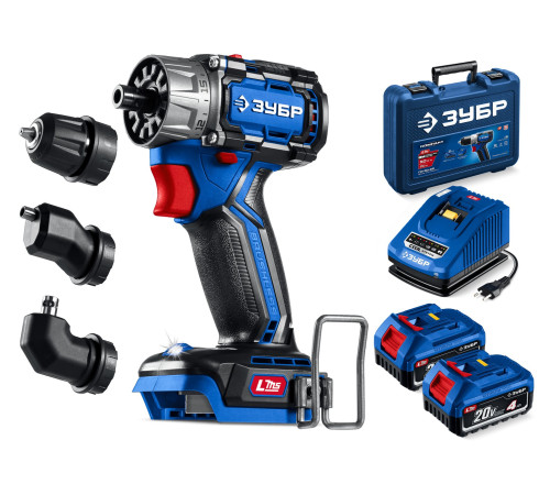ЗУБР КОМПАКТ Комби #3, 20 В, 50 Н·м, 2 АКБ LMS (4 А·ч), бесщеточная модульная дрель-шуруповерт, кейс, ПРОФЕССИОНАЛ (DB-50-42-H3) купить  в Сочи